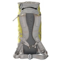 Rückseite Crux AX50 Rucksack mit langer Trageschlaufe und gepolstertem Tragesystem