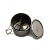 Toaks Ultralight Titanium Cook System CS-01 - Topfstand, Windschutz und Faltspork passen in den Topf