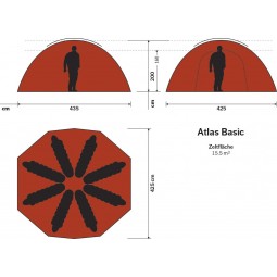 Hilleberg Atlas Basic Zelt Abmessungen