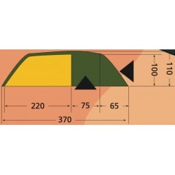 Rejka Antao Light II UL XL Tunnelzelt Abmessungen Sitzhöhe
