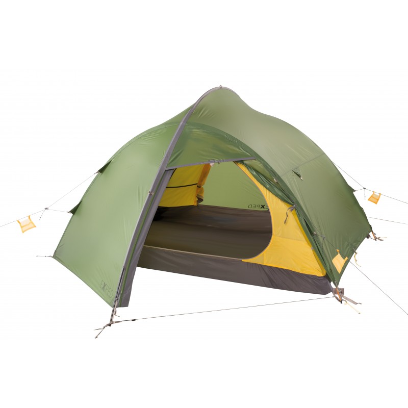 Exped Orion 3 Extreme Zelt Grün mit geöffnetem Eingang Exped Orion 3 Extreme Zelt Grün mit geöffnetem Eingang