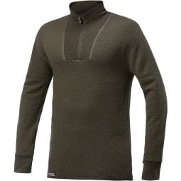 Woolpower Zip Turtleneck 400 Wollpullover Merino in Pine Green