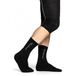 Woolpower Logo 400 Wandersocken mit Merinowolle Schwarz