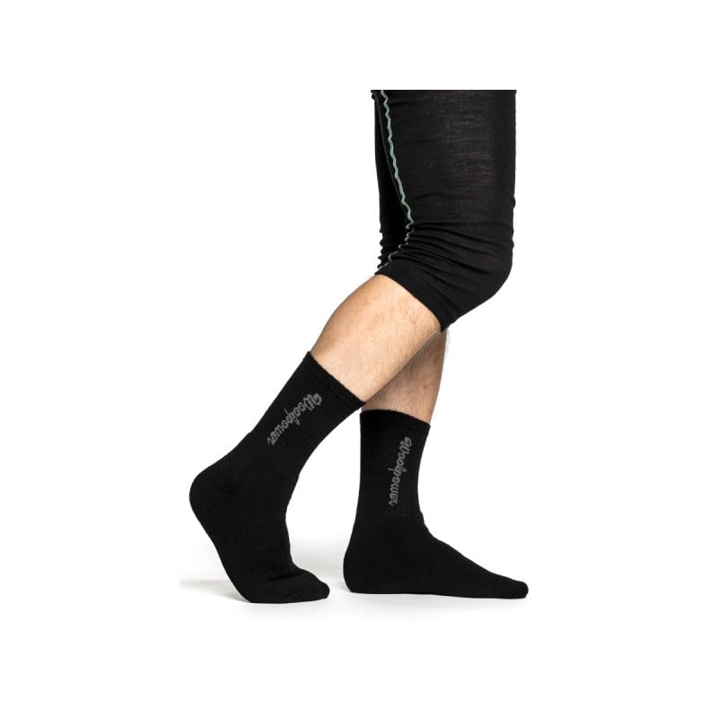 Woolpower Logo 400 Wandersocken mit Merinowolle Schwarz Woolpower Logo 400 Wandersocken mit Merinowolle Schwarz