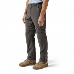 Craghoppers NosiLife Convertible Trousers Vorderansicht in der Farbe Black Pepper