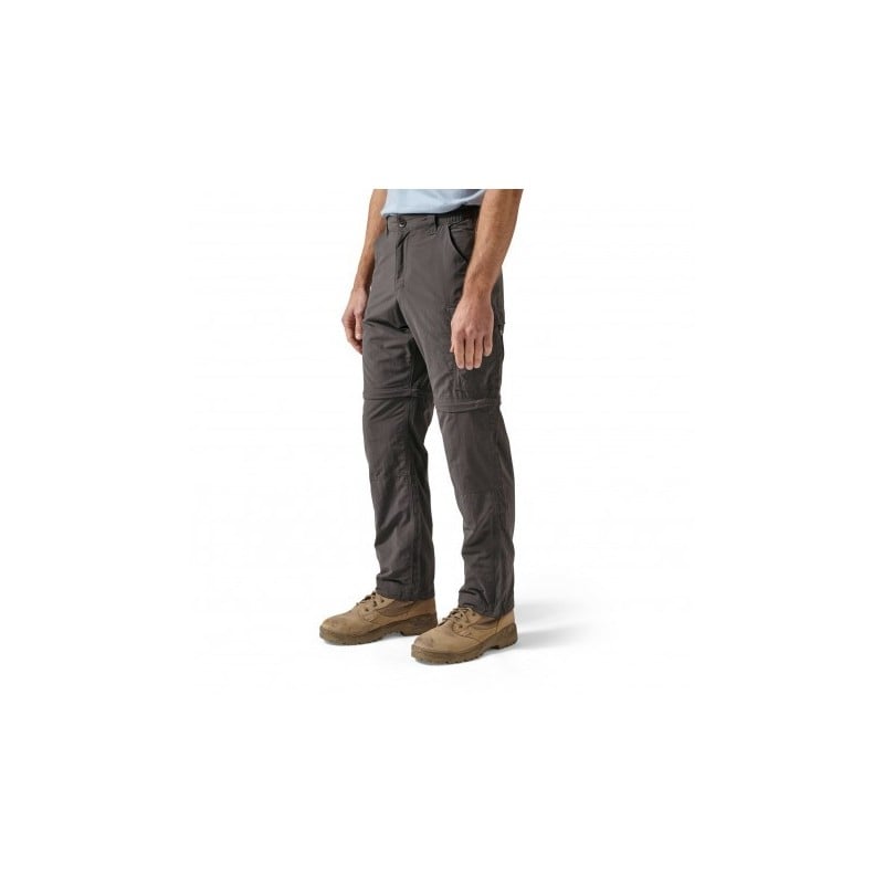 Craghoppers NosiLife Convertible Trousers Vorderansicht in der Farbe Black Pepper