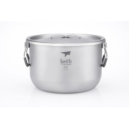 Keith Titanium Pot 6 L mit eingeklappten Griffen