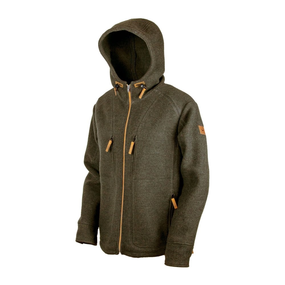 Steinkauz Lodenfleecejacke Kapuzenhuber Schiefer Herren Wolljacken