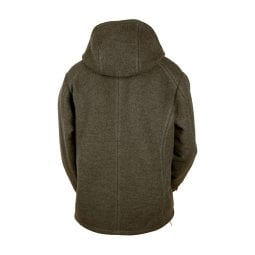 Steinkauz Loden Fleecejacke Kapuzenhuber Schiefer Rückansicht