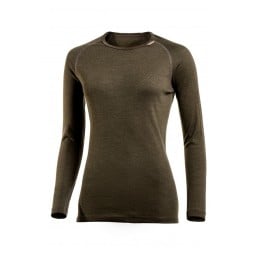 Woolpower Lite Crewneck Oliv weibliches Modell