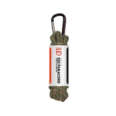GearAid Paracord 550 Grün 9 m mit Karabiner 