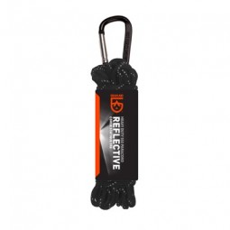 GearAid Paracord 550 Schwarz reflektierend 9 m mit Karabiner 