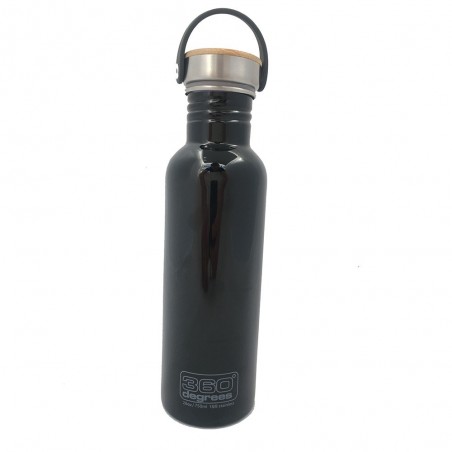 360 Degrees Stainlees Drink Bottle Bamboo Schwarz 360 Degrees Stainlees Drink Bottle Bamboo Schwarz