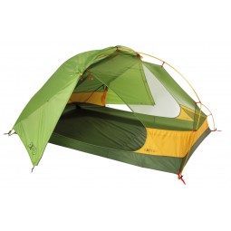 Lyra 2 Zelt Außenzelt bei schönem Wetter halb nach oben aufgerollt