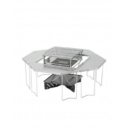 Jikaro Fire Ring Table mit Fireplace in L beispielhaft aufgebaut