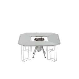 Jikaro Fire Ring Table zweite Aufbauvariante mit Grill in der Mitte