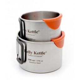 Kelly Kettle Camping Cup Set mit schützenden Silikon-Trinkaufsätzen für den Rand