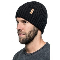 Woolpower Beanie Rib Mütze black seitlich