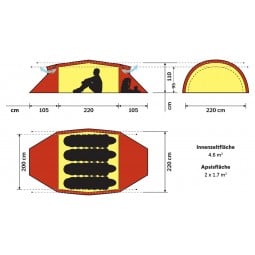 Hilleberg Kaitum 4 Zelt Abmessungen