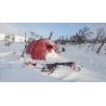 Hilleberg Keron 3 Zelt Rot im Schnee aufgebaut