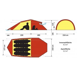 Hilleberg Nallo 4 GT Zelt Abmessungen