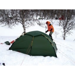 Hilleberg Soulo Zelt Grün im Wintereinsatz