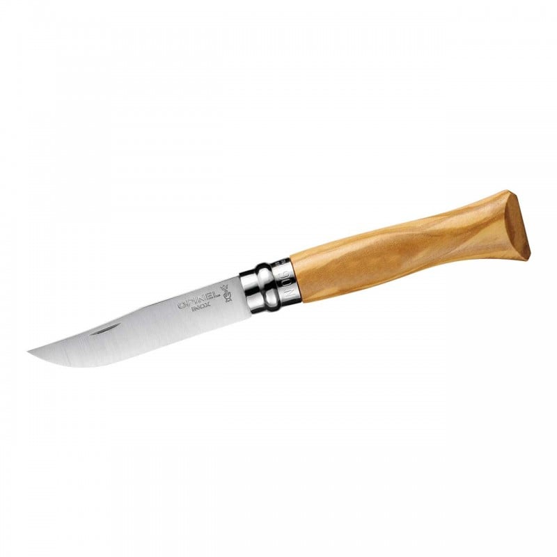 Opinel Taschenmesser Olivenholz rostfrei No 6 Outdoor Messer ausgeklappt Opinel Taschenmesser Olivenholz rostfrei No 6 Outdoor Messer ausgeklappt