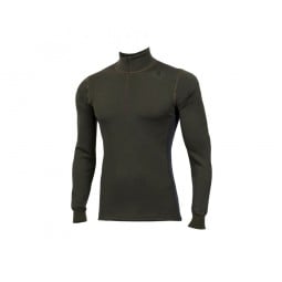 Aclima Warmwool Mock Neck Zip - Olive Marengo