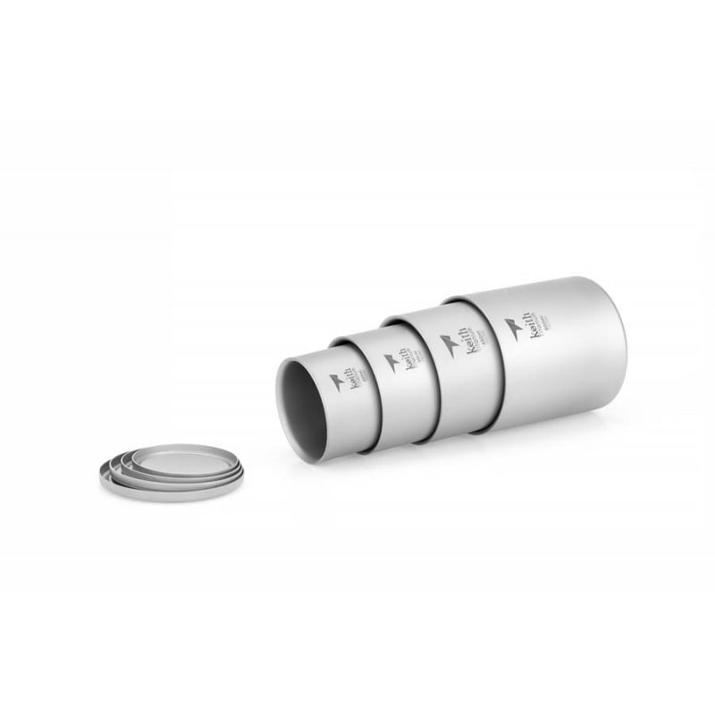 Keith Titanium Doublewall Mug Set passgenau ineinander genestet Keith Titanium Doublewall Mug Set passgenau ineinander genestet