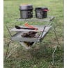 Belmont Bonfire Table Tokobi Set Beispiel Bild mit Kochgeschirr und Grillzange