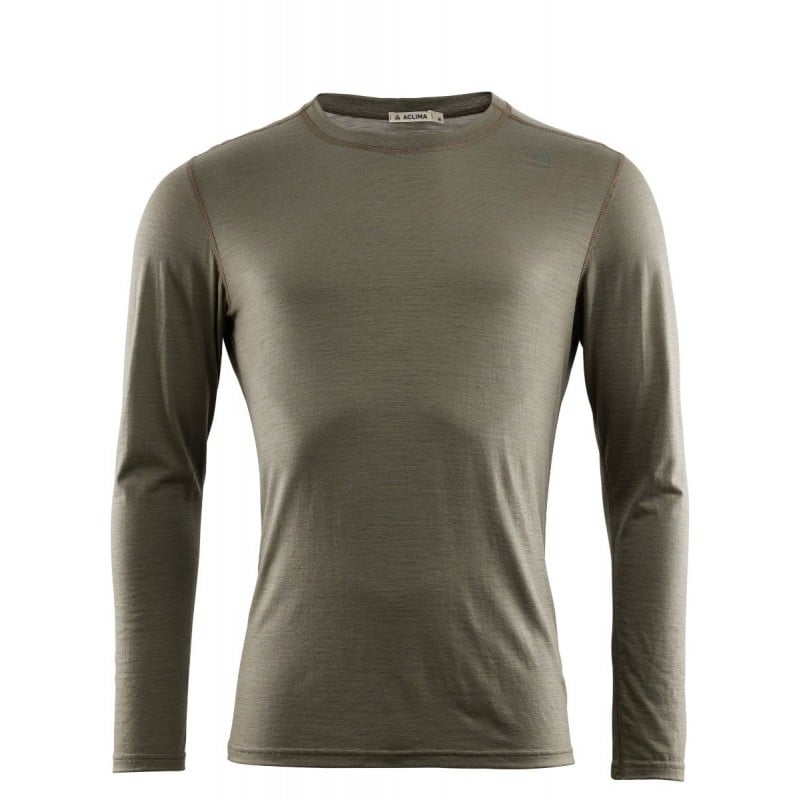 Aclima Lightwool Undershirt Long Sleeve - Vorderseite in Oliv