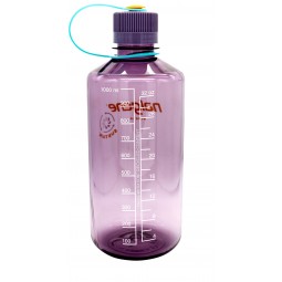 Nalgene Trinkflasche Sustain 1 L Aubergine Rückseite mit Skala