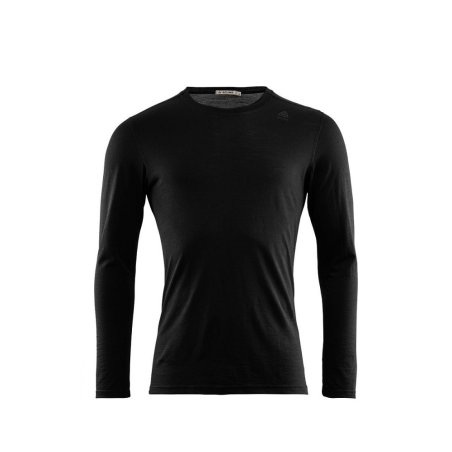 Aclima Lightwool Undershirt Long Sleeve - Vorderseite in Schwarz