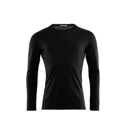 Aclima Lightwool Undershirt Long Sleeve - Vorderseite in Schwarz