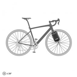 Ortlieb Fork Pack 4,1L Schwarz mit schematischem Fahrrad