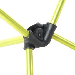 Helinox Chair Zero Highback Grau mit gelbem Gestänge und robusten Verbindungsstücken