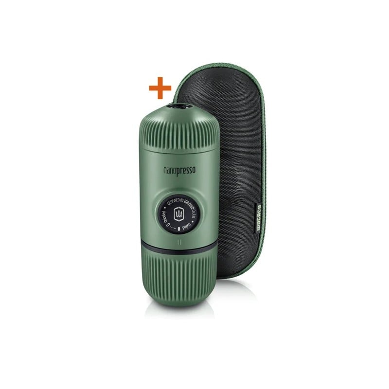 Wacaco Nanopresso Moss Green mit Schutzhülle