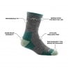 Darn Tough Hiker Micro Crew Socke Damen Wanedersocken in der Farbe Slate mit Features