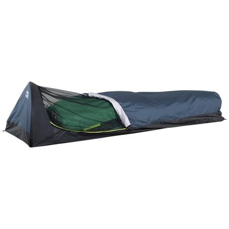 Alpine AscentShell Bivy mit geöffnetem Außenmaterial Alpine AscentShell Bivy mit geöffnetem Außenmaterial