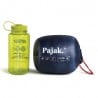 Pajak Core 250 Sommerschlafsack Packmaß im Vergleich zu einer Nalgene Trinkflasche