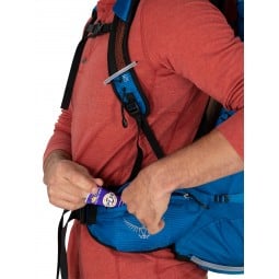 Osprey Exos 38 Rucksack mit Taschen auf dem Hüftgurt