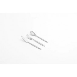 Titanium Cutlery Set Small alle drei Teile nebeneinander