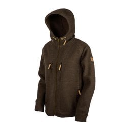 Steinkauz Herren Lodenfleecejacke Kapuzenhuber Dunkelbraun