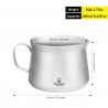 SilverAnt Pour Over Tea Pot mit Abmessungen und Gewicht