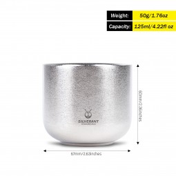 SilverAnt Titanium 125 ml Tea Cup Abmessungen und Gewicht