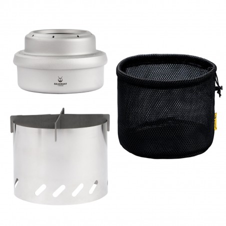 Titanium Stove Set mit Windschutz und Packbeutel dazu Titanium Stove Set mit Windschutz und Packbeutel dazu