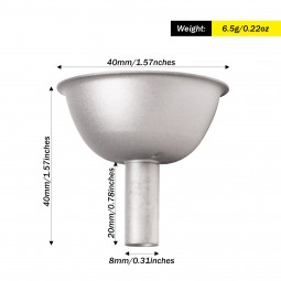 SilverAnt Titanium Funnel mit Abmessungen und Gewicht