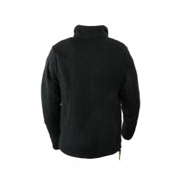 Lodenfleecejacke Kragenhuber Schwarz Rückansicht
