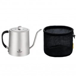 Titanium Pour Over Kettle Braided Handle mit Packsack