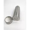 Titanium Water Bottle Doublewall Bodenansicht mit Deckel daneben